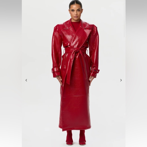 naked wardrobe Jackets & Blazers - NAKED WARDROBE VEGAN CROC TRENCH COAT